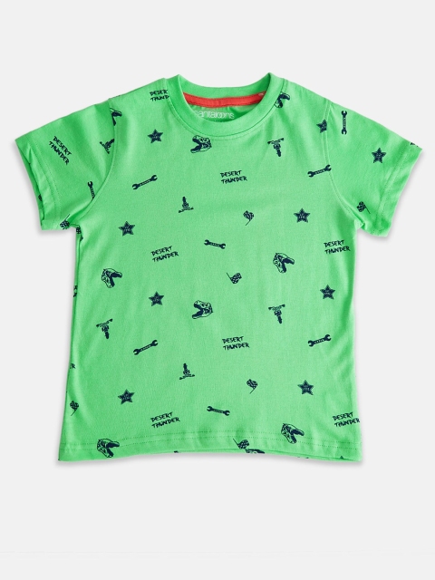 

Pantaloons Junior Boys Green Printed T-shirt