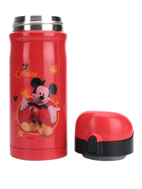 

Disney Unisex Kids Red Mickey Mouse Printed Stainless Steel Flask 300 ML Water Bottle