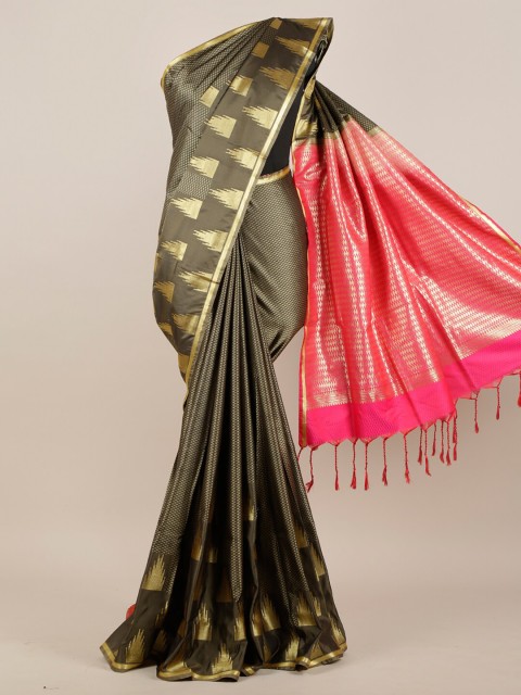 

Pothys Olive Green & Pink Woven Design Zari Art Silk Saree