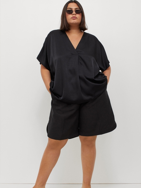 

H&M+ Women Black Satin Blouse