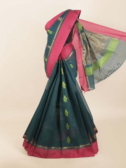 

Pothys Green & Brown Woven Design Zari Saree