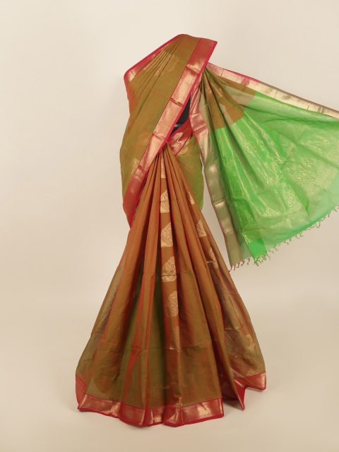 

Pothys Green & Pink Woven Design Saree