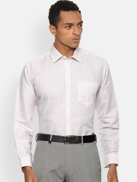 

Van Heusen Men White Striped Formal Shirt