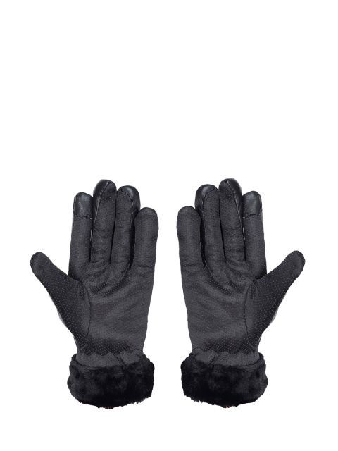 

FabSeasons Unisex Black Solid Water Resistant Winter Gloves