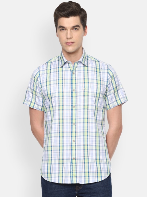 

Van Heusen Men Blue Slim Fit Checked Casual Shirt
