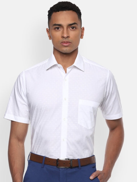 

Van Heusen Men White Embroidered Formal Shirt