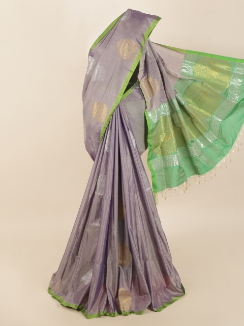 

Pothys Lavender & Green Woven Design Silk Blend Saree