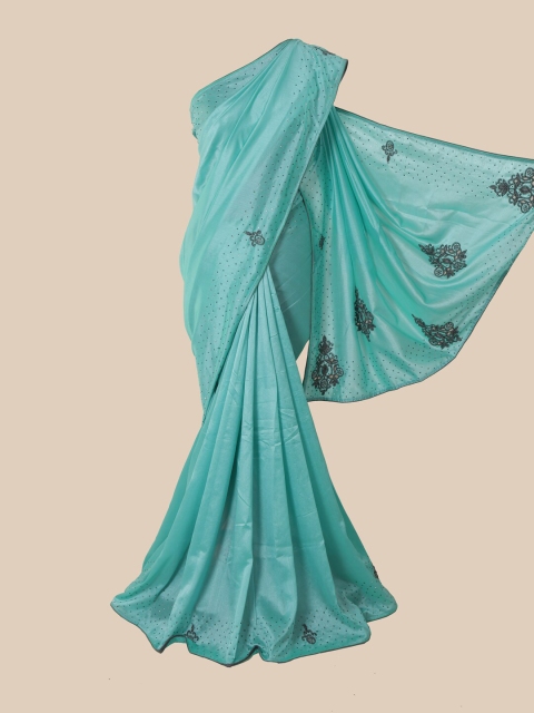 

Pothys Blue Embellished Sana Silk Saree