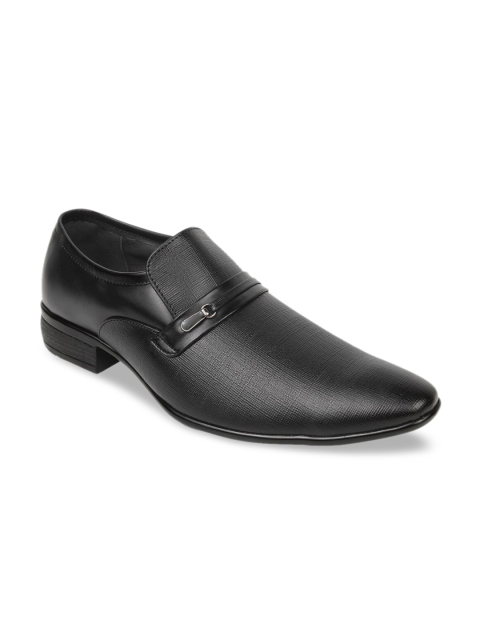 

Regal Men Black Textured Leather Formal Slip-Ons Shoes