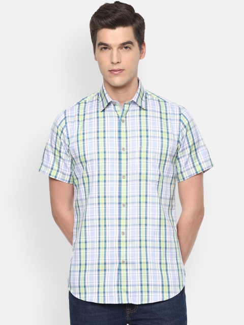 Van Heusen Sport Men Blue Slim Fit Checked Casual Shirt