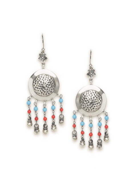 

Fabindia Silver-Toned Contemporary Drop Earrings