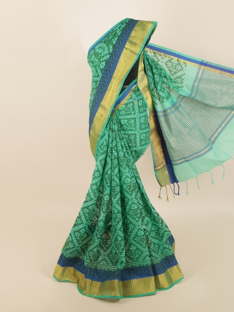 

Pothys Green & Blue Printed Saree