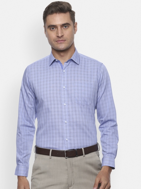 

Van Heusen Men Blue Regular Fit Checked Formal Shirt