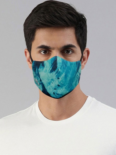 

GODS Unisex Black & Blue Printed Outdoor Reusable Cloth Face Mask