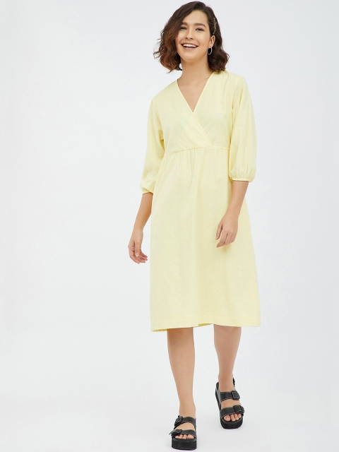 

Femella Yellow Wrap Dress