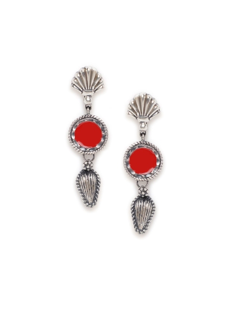 

Fabindia Silver-Toned Contemporary Drop Earrings