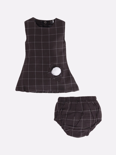 

BABY GO Black Checked A-Line Dress