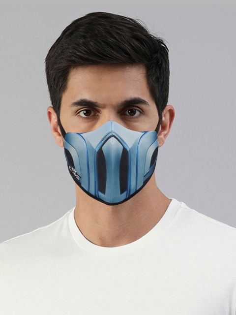 

GODS Unisex Black & Blue Printed Reusable 3-Ply Cloth Mask