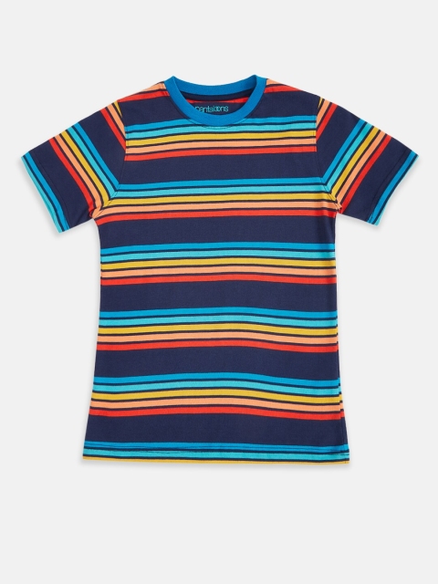 

Pantaloons Junior Boys Blue Striped T-shirt