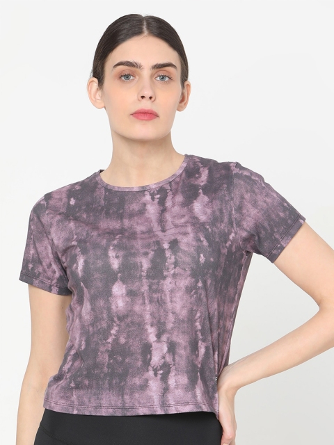 

Silvertraq Women Pink & Grey Tie & Dye T-shirt