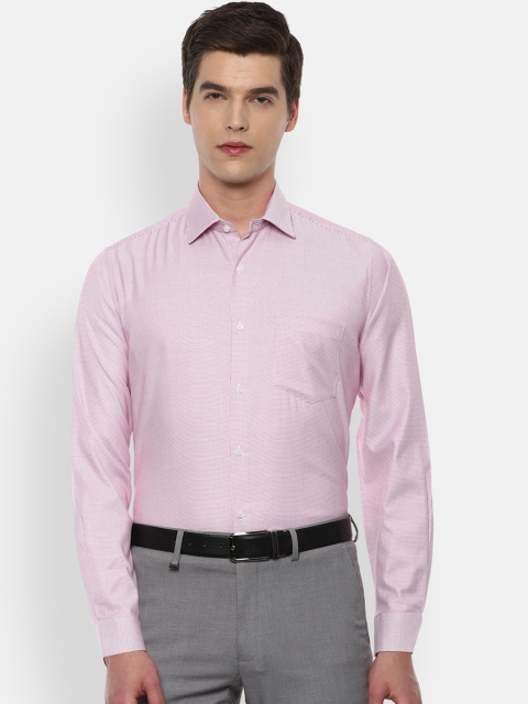 

Van Heusen Men Pink Self Design Formal Shirt