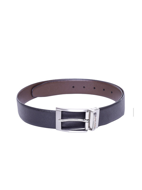 

Red Tape Men Black Textured Leather Reversible Formal Belt
