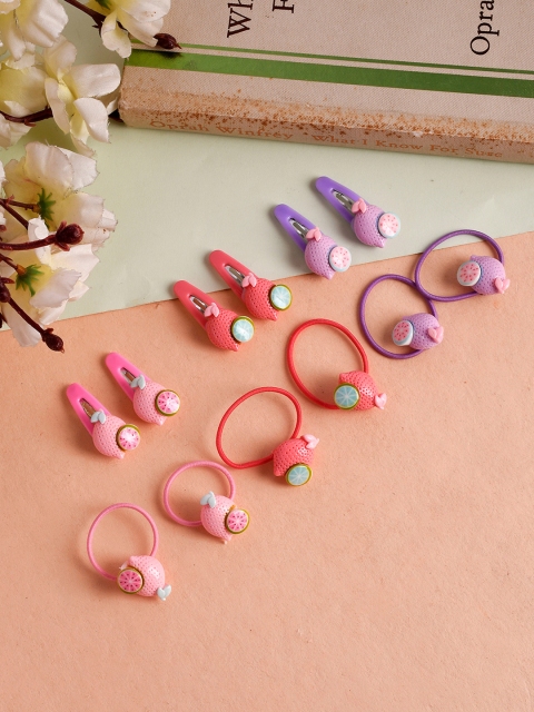 

Silvermerc Designs Girls Purple & Pink 12 Pc Embellished Hair Accessory Set