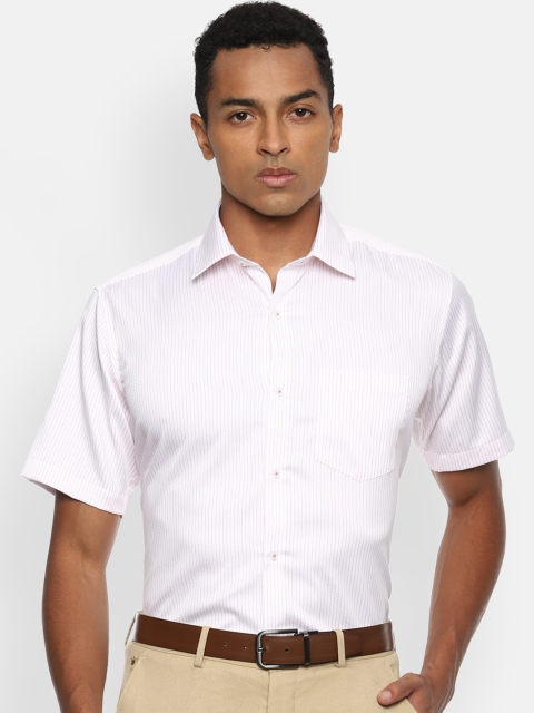 

Van Heusen Men White Pinstripes Striped Casual Shirt