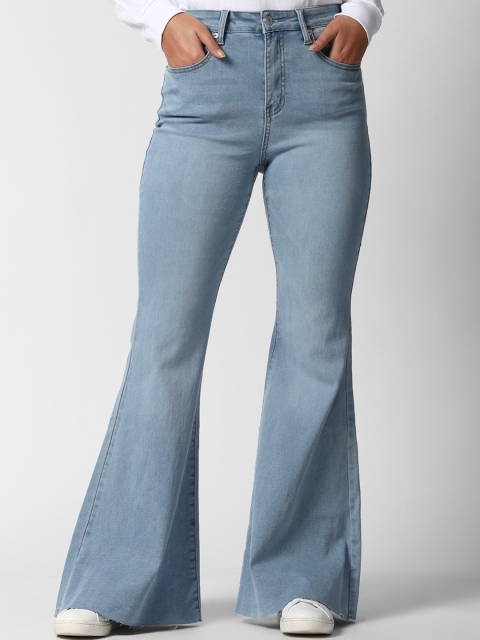 

FOREVER 21 Women Blue High-Rise Jeans