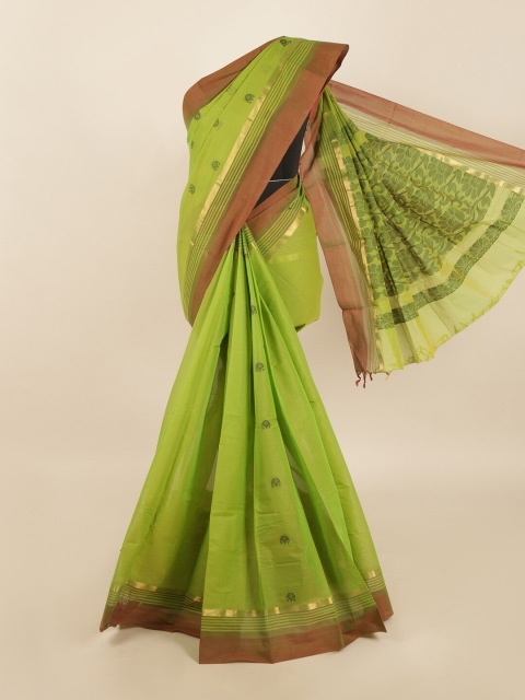 

Pothys Green & Brown Ethnic Motifs Saree