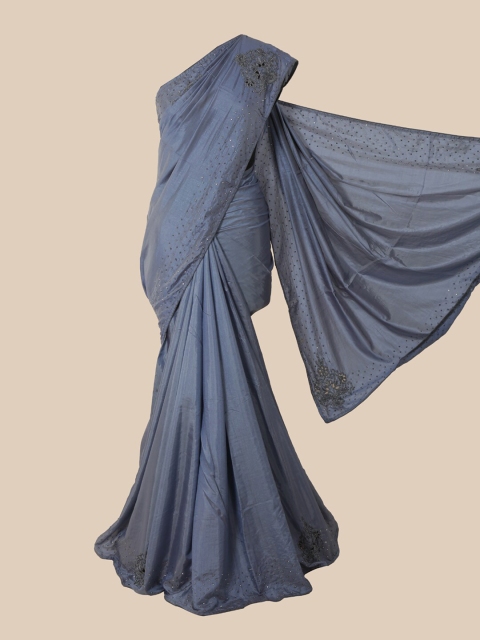 

Pothys Grey Embellished Art Silk Saree