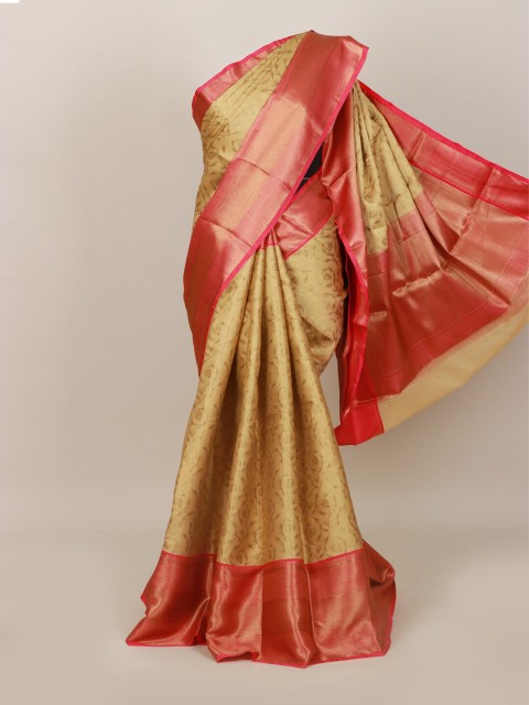 

Pothys Beige & Pink Woven Design Zari Art Silk Banarasi Saree