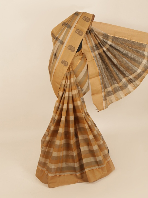 

Pothys Brown & White Ethnic Motifs Saree