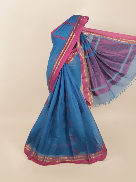 

Pothys Blue & Pink Floral Saree