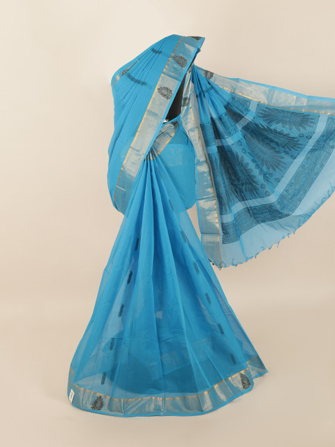 

Pothys Blue Ethnic Motifs Saree