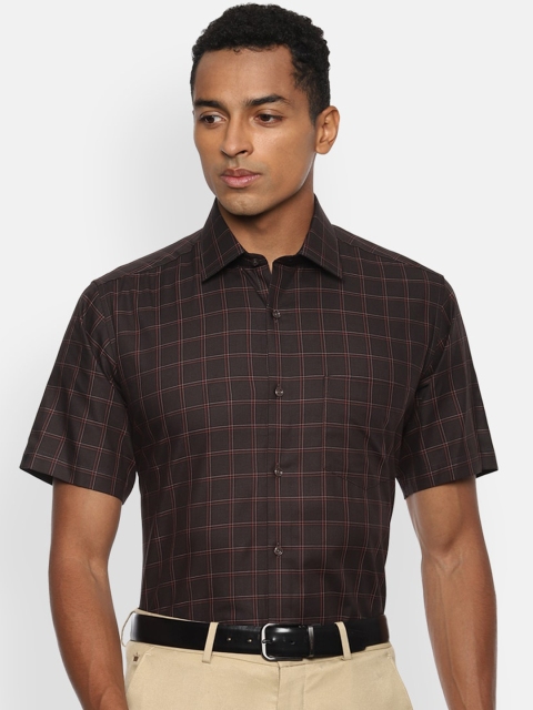 

Van Heusen Men Brown Checked Formal Shirt