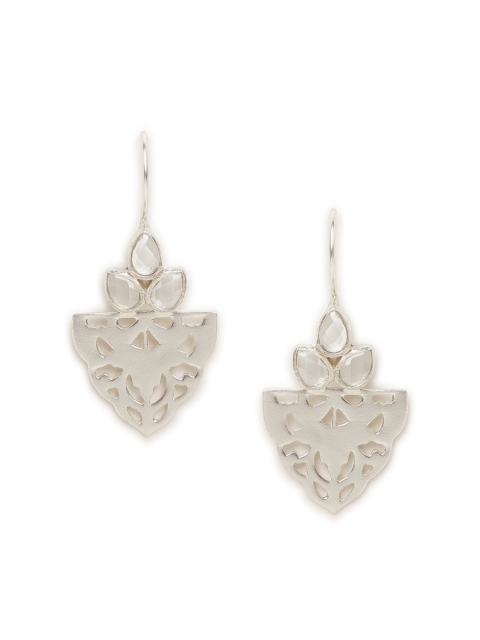 

Fabindia Silver-Toned Contemporary Drop Earrings