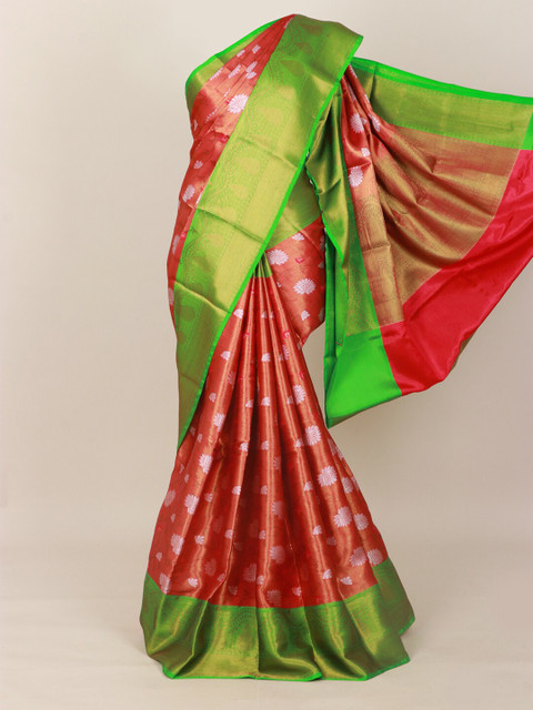 

Pothys Red & Green Woven Design Zari Art Silk Banarasi Saree