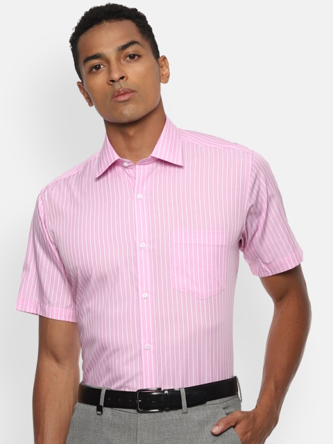 

Van Heusen Men Pink Striped Formal Cotton Shirt