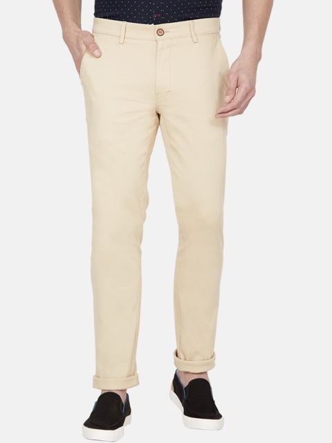 

Oxemberg Men Beige Smart Slim Fit Trousers