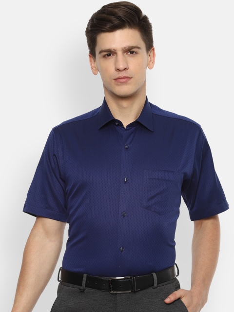 

Van Heusen Men Navy Blue Casual Shirt