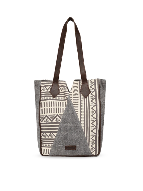 

Fabindia Purple Printed Shopper Tote Bag, Brown