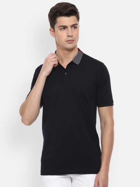 

Van Heusen Men Black Polo Collar Solid T-shirt