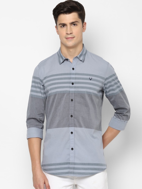 

Allen Solly Sport Men Blue Horizontal Striped Casual Shirt