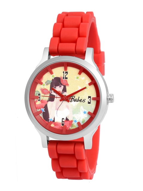 

Kool Kidz Unisex Kids Multicoloured Printed Dial & Red Straps Analogue Watch