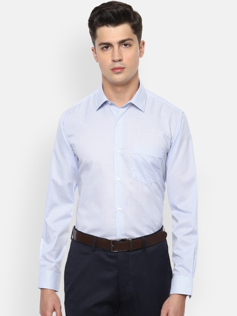 

Van Heusen Men Blue Regular Fit Micro Checked Formal Shirt