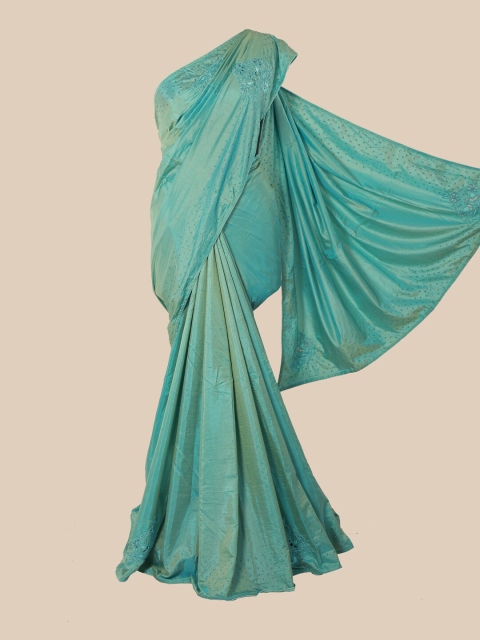 

Pothys Turquoise Blue Floral Art Silk Saree