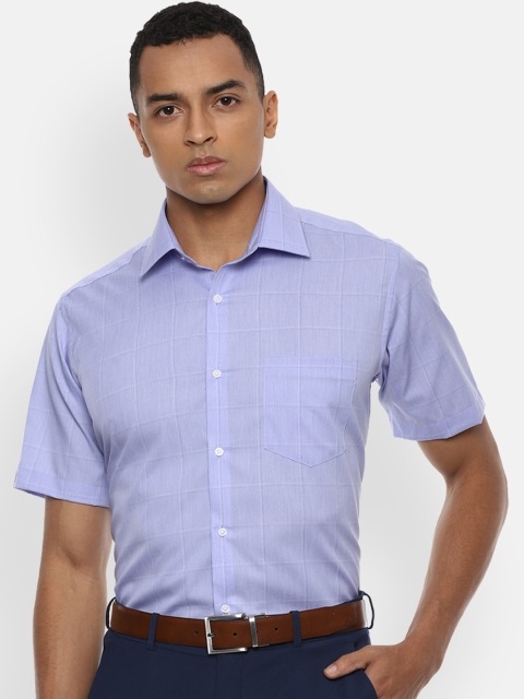 

Van Heusen Men Blue Checked Formal Shirt