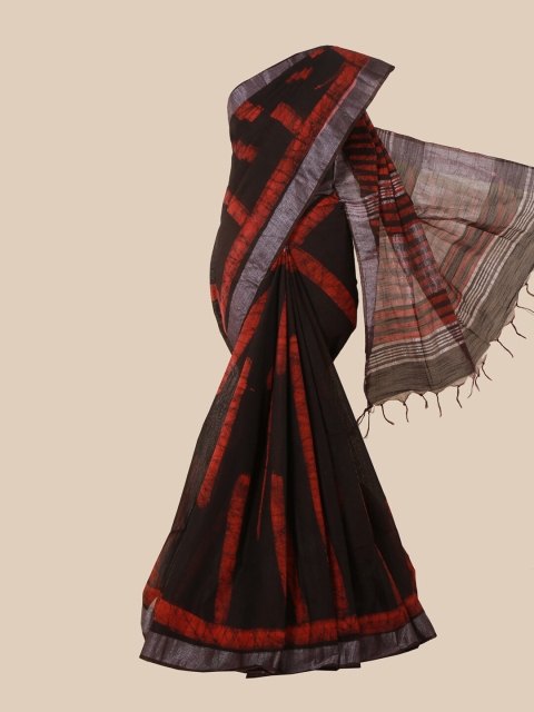 

Pothys Brown & Red Printed Jute Cotton Saree