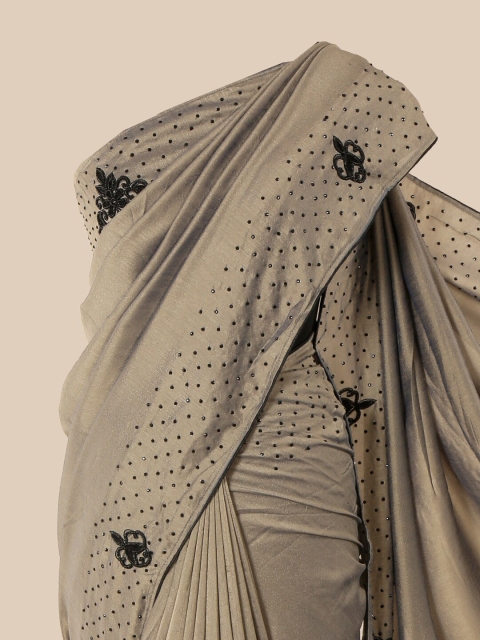 

Pothys Grey & Black Embellished Art Silk Saree